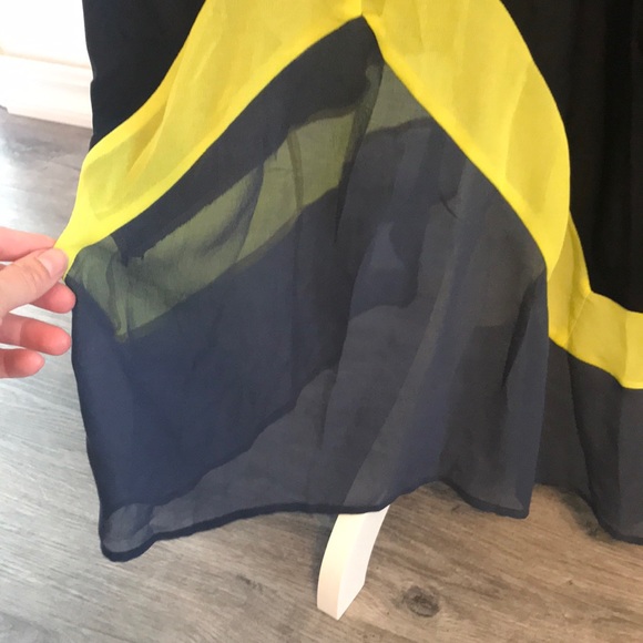 urban outfitters maxi sleeveless dress kingston sheer colorblock black small - Picture 7 of 8